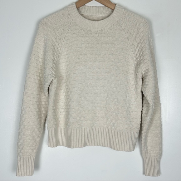 Lululemon Cashmere Sweater Texture Play Crew Ivory Knit...
